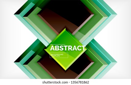 Square abstract background, glossy geometric design. Vector poster design
