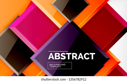 Square abstract background, glossy geometric design. Vector poster design