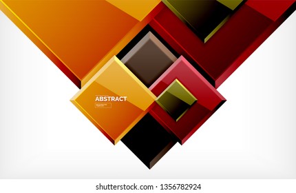 Square abstract background, glossy geometric design. Vector poster design