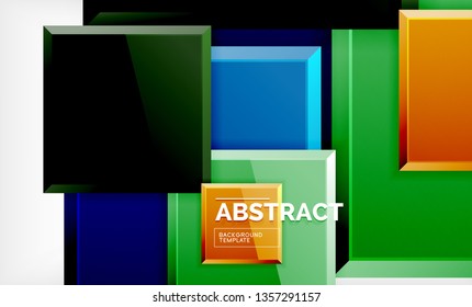 Square abstract background, glossy geometric design. Vector poster design