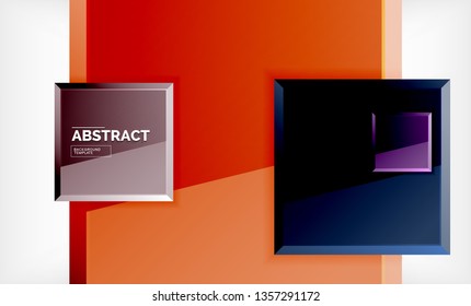 Fondo abstracto cuadrado, diseño geométrico brillante. Diseño de póster vectorial