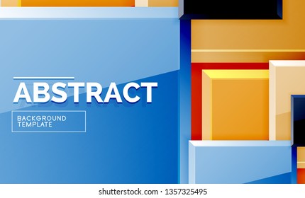 Square abstract background, glossy geometric design. Vector poster design