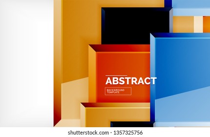 Fondo abstracto cuadrado, diseño geométrico brillante. Diseño de póster vectorial