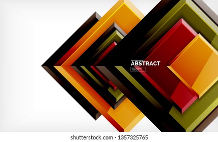 Square abstract background, glossy geometric design. Vector poster design