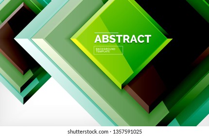 Square abstract background, glossy geometric design. Vector poster design