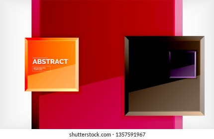 Fondo abstracto cuadrado, diseño geométrico brillante. Diseño de póster vectorial