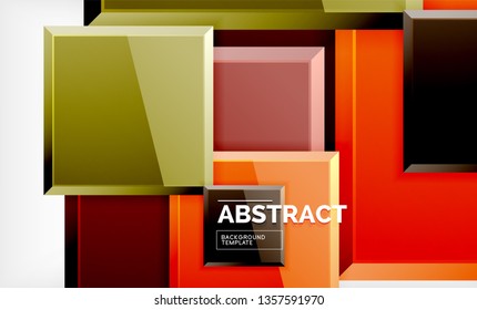 Square abstract background, glossy geometric design. Vector poster design