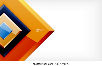 Square abstract background, glossy geometric design. Vector poster design