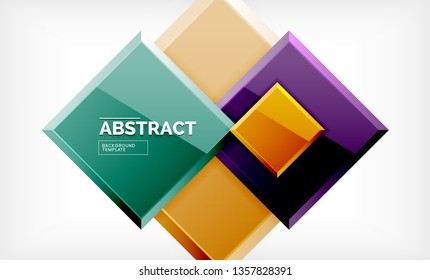 Fondo abstracto cuadrado, diseño geométrico brillante. Diseño de póster vectorial