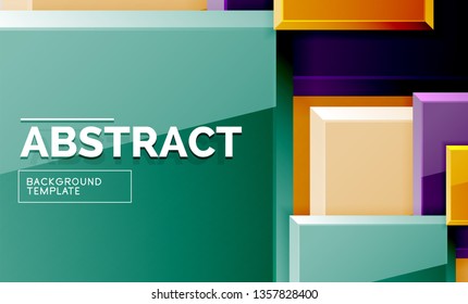 Square abstract background, glossy geometric design. Vector poster design