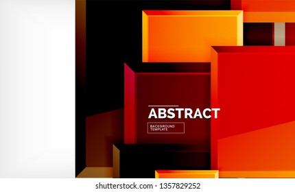 Square abstract background, glossy geometric design. Vector poster design