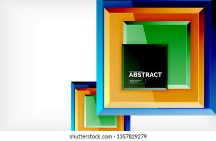 Square abstract background, glossy geometric design. Vector poster design