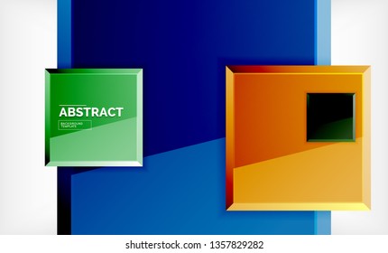 Square abstract background, glossy geometric design. Vector poster design