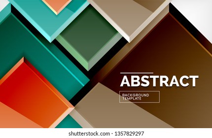 Square abstract background, glossy geometric design. Vector poster design