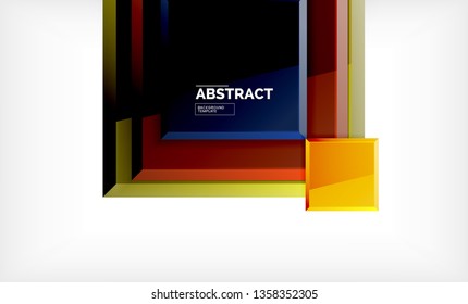 Square abstract background, glossy geometric design. Vector poster design