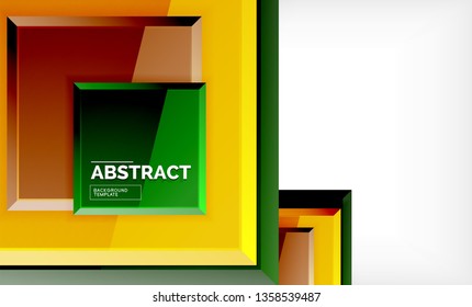Square abstract background, glossy geometric design. Vector poster design