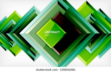 Square abstract background, glossy geometric design. Vector poster design