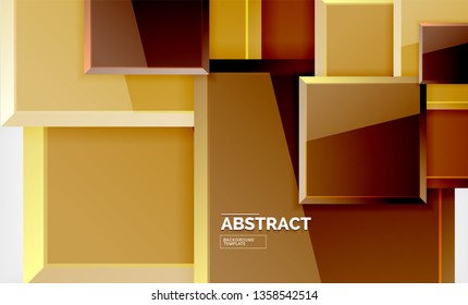 Square abstract background, glossy geometric design. Vector poster design