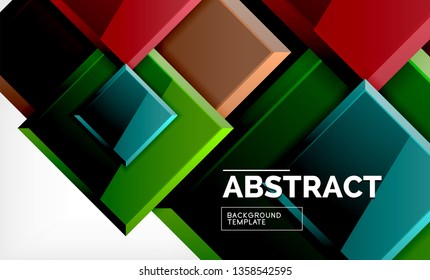 Fondo abstracto cuadrado, diseño geométrico brillante. Diseño de póster vectorial