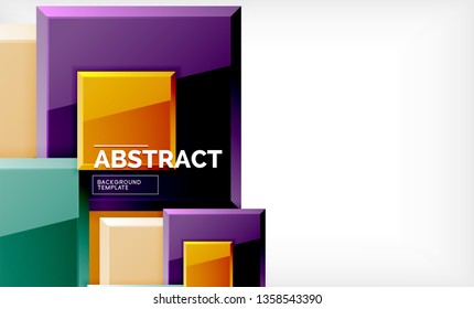 Square abstract background, glossy geometric design. Vector poster design