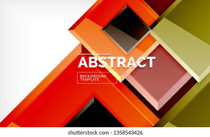 Square abstract background, glossy geometric design. Vector poster design