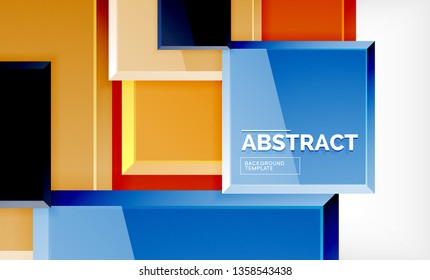 Fondo abstracto cuadrado, diseño geométrico brillante. Diseño de póster vectorial