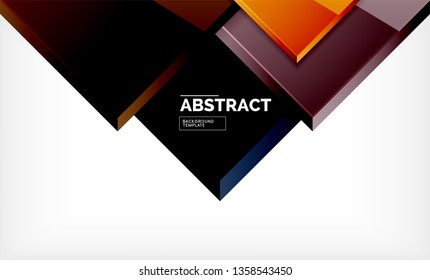 Square abstract background, glossy geometric design. Vector poster design