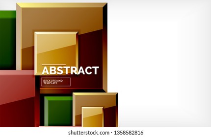 Square abstract background, glossy geometric design. Vector poster design