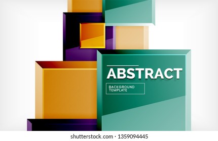 Fondo abstracto cuadrado, diseño geométrico brillante. Diseño de póster vectorial