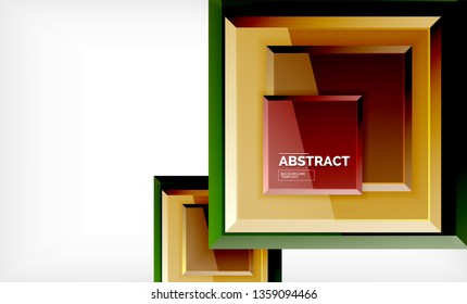 Square abstract background, glossy geometric design. Vector poster design