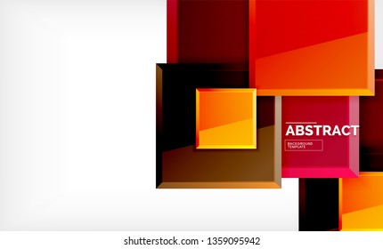 Square abstract background, glossy geometric design. Vector poster design