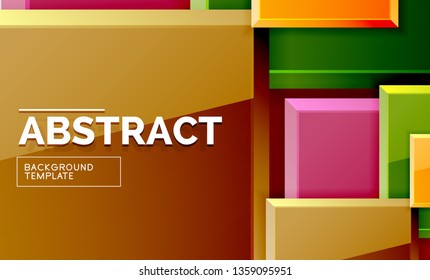 Square abstract background, glossy geometric design. Vector poster design