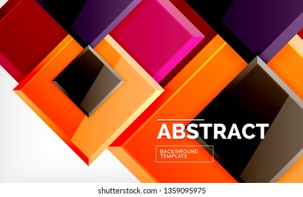 Square abstract background, glossy geometric design. Vector poster design