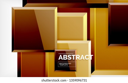 Square abstract background, glossy geometric design. Vector poster design