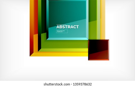 Square abstract background, glossy geometric design. Vector poster design