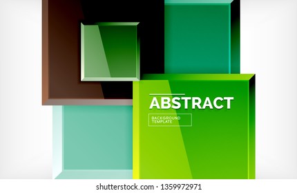 Square abstract background, glossy geometric design. Vector poster design