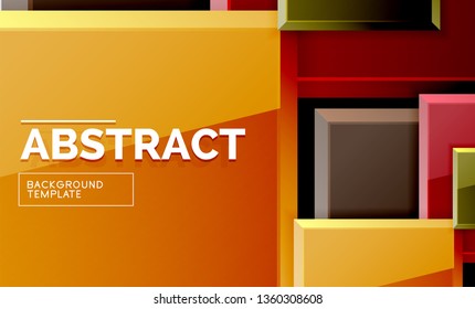 Fondo abstracto cuadrado, diseño geométrico brillante. Diseño de póster vectorial