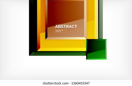 Square abstract background, glossy geometric design. Vector poster design