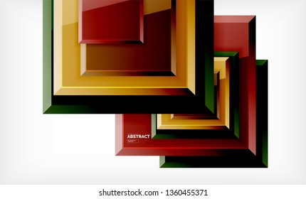 Fondo abstracto cuadrado, diseño geométrico brillante. Diseño de póster vectorial