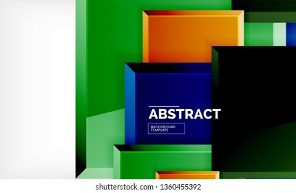 Square abstract background, glossy geometric design. Vector poster design