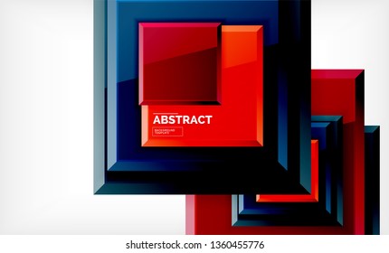 Fondo abstracto cuadrado, diseño geométrico brillante. Diseño de póster vectorial