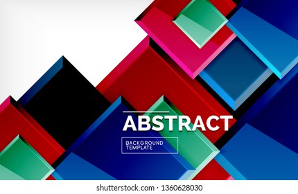 Fundo abstrato quadrado, design geométrico brilhante. Design de pôster vetorial