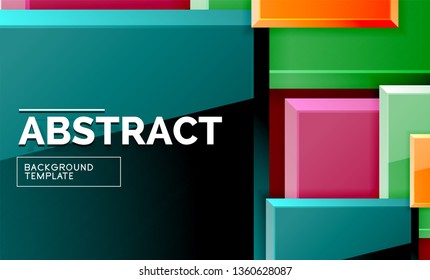 Fondo abstracto cuadrado, diseño geométrico brillante. Diseño de póster vectorial
