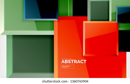 Fondo abstracto cuadrado, diseño geométrico brillante. Diseño de póster vectorial