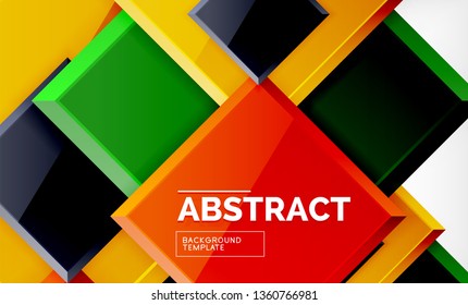 Square abstract background, glossy geometric design. Vector poster design
