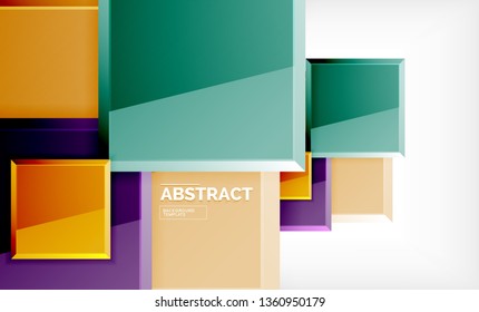 Fondo abstracto cuadrado, diseño geométrico brillante. Diseño de póster vectorial