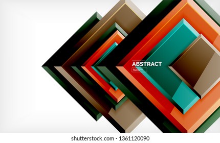 Square abstract background, glossy geometric design. Vector poster design