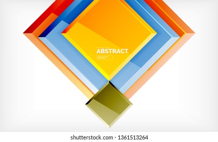 Fondo abstracto cuadrado, diseño geométrico brillante. Diseño de póster vectorial