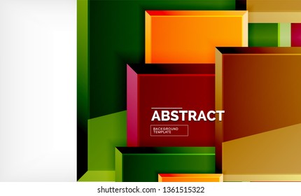 Square abstract background, glossy geometric design. Vector poster design