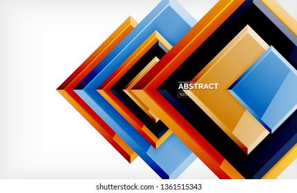 Square abstract background, glossy geometric design. Vector poster design